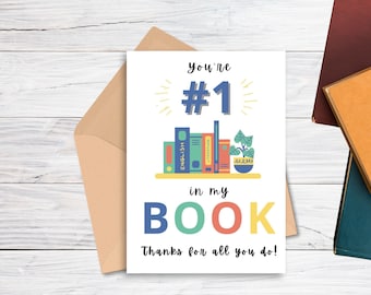 Librarian Appreciation Card, 5"x7" School Librarian Printable Thank You Card, Librarian Day, Gift for School Librarian, Library Week Card