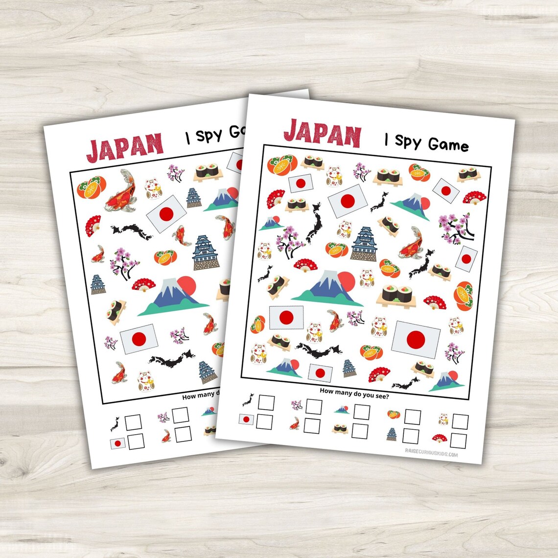Japan Activity Printables for Kids Japan I Spy Game Japan - Etsy Canada