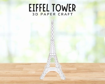 Eiffel Tower 3D Craft, France Craft for Kids, Around the World Learning Unit, World Landmark Paper Model, DIY Paris Cultural Activity