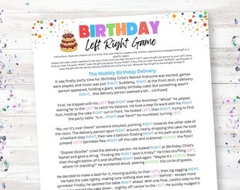 Birthday Left Right Game Printable, Pass the Present Kids Party Game, Left Right Across Prize Gift Game, Ice Breaker, Digital Download