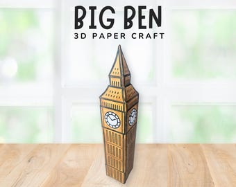 Big Ben 3D Craft- England London UK Crafts for Kids- Around the World Learning Unit- Cultural Activity Printable- Homeschool Classroom