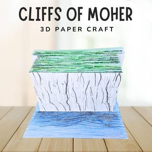 Cliffs of Moher 3D Craft- Ireland Craft Printable- Around the World Crafts for Kids- Cultural Learning Unit- Instant Download