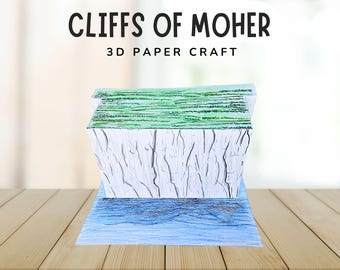 Cliffs of Moher 3D Craft- Ireland Craft Printable- Around the World Crafts for Kids- Cultural Learning Unit- Instant Download