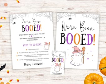 You've Been Booed Printables, Boo Basket Tag, Halloween Printable, We've Been Booed, Boo Box Sign, Boo Kit Neighbor Gift, Halloween Game