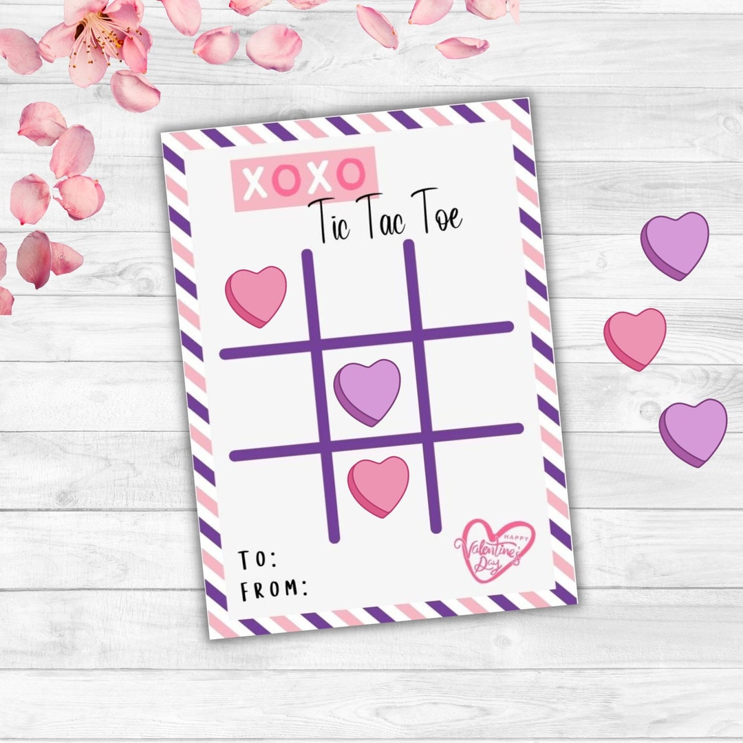 Valentine's Tic Tac Toe Game- Valentine's Card- Printable PDF - Etsy