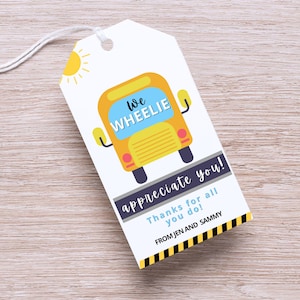 Bus Driver Appreciation Tag, Editable School Bus Driver Thank You Tag, Bus Driver Day Printable Thank You Tag, Bus Driver Treat Tag