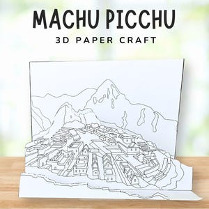 Machu Picchu 3D Handwerk, Peru Handwerk für Kinder, Rund um die Welt Lerneinheit, DIY Südamerika Kulturelle Aktivität, Weltwahrzeichen Papiermodell