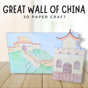 Great Wall of China 3D Craft- China Craft for Kids- Around the World Learning Unit- Cultural Classroom Activity- Chinese New Year Printable