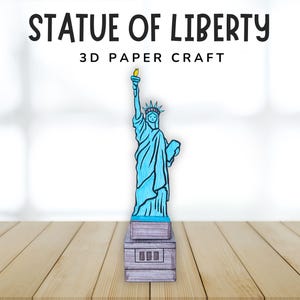 Statue of Liberty 3D Craft for Kids- Printable Template- USA Kids Activity- Fourth of July Craft-Around the World Cultural Learning Unit