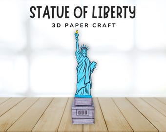 Statue of Liberty 3D Craft for Kids- Printable Template- USA Kids Activity- Fourth of July Craft-Around the World Cultural Learning Unit