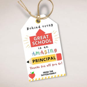 Étiquette d'appréciation du directeur, étiquette de remerciement modifiable du directeur, fin d'année scolaire, étiquettes de remerciement imprimables, cadeau du directeur