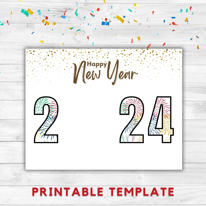 Happy New Year 2024 Handprint Art, Toddler Keepsake, Printable New Year ...