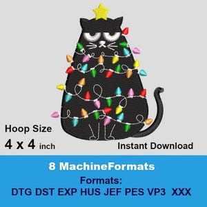 Noël chat - Fichier de broderie gato de Noël