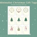 Simple Merry Christmas Gift Tags - Printable Minimalist Present Labels ...