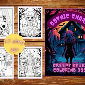 Gothic Charm. Creepy Kawaii Coloring Book.: Creepy Horror Coloring Book for Teens and Adults.