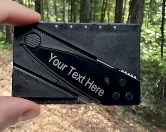 Personalized Folding Credit Card Knife -  (BUNDLE DISCOUNTS) Wallet Tool, Stocking stuffer, Gift For Him, EDC, wallet knife, manly gift