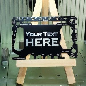 Cartão de crédito personalizado Cartão multiferramenta em aço inoxidável - (descontos em pacotes) 23 recursos, gravado a laser, presente viril, EDC, logotipo de marca personalizado