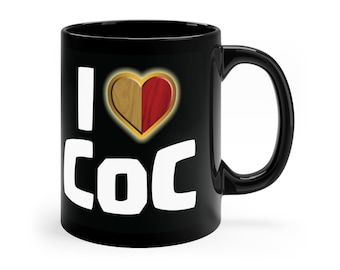 ¡ME ENCANTA CoC! Taza de café ¡Regalo divertido para los fanáticos de Choque de clanes! Impresionante regalo de papá jugador / Taza de café Clash Clash Royale