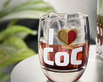 ME ENCANTA CoC Choque de clanes Choque Royale Whisky Glass, 6oz Divertido regalo para adultos Gamer Party Novedad Regalo Choque Papá Shot Burbon Glass Gaming Nerd