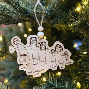 Personalized Ornament from Your/Kid Drawing | Personalized Family Keepsake