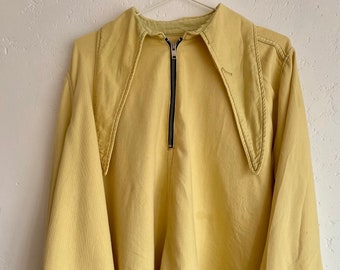 Veste zippée en jean jaune GANNI avec détail au col