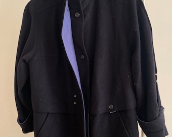 Original Toscana Loden By May Sportiv Vintage Deep Navy Overcoat