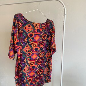 Multicoloured Vintage Geometric Pattern T-shirt