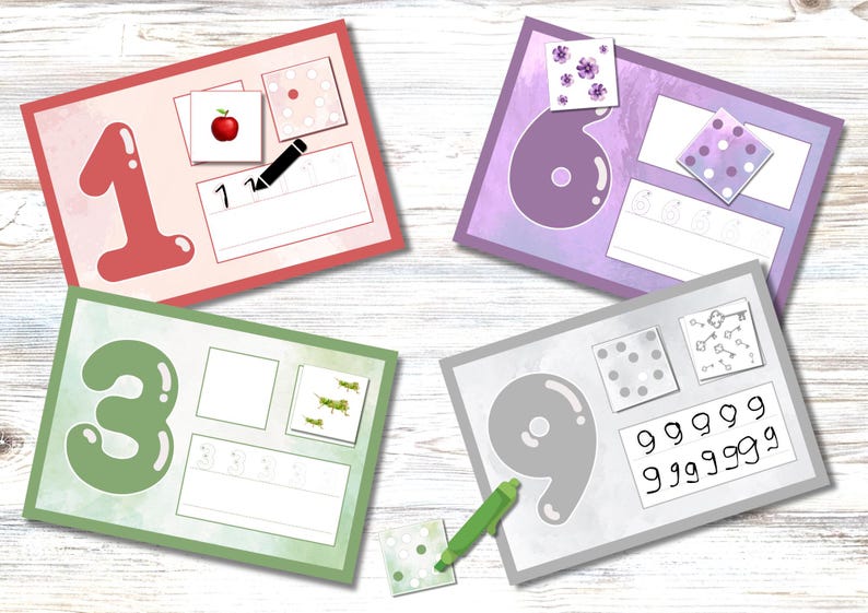Montessori Zahlen Lernkarten (PDF) – Spielerisch Zahlen Lernen