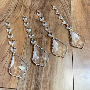 Chandelier Crystal Strands Set: Baroque Pendants with Brass Connectors
