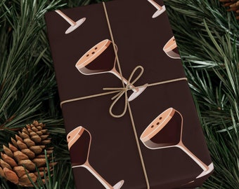 Papel de regalo para Espresso Martini: un divertido papel de regalo para los amantes de los cócteles
