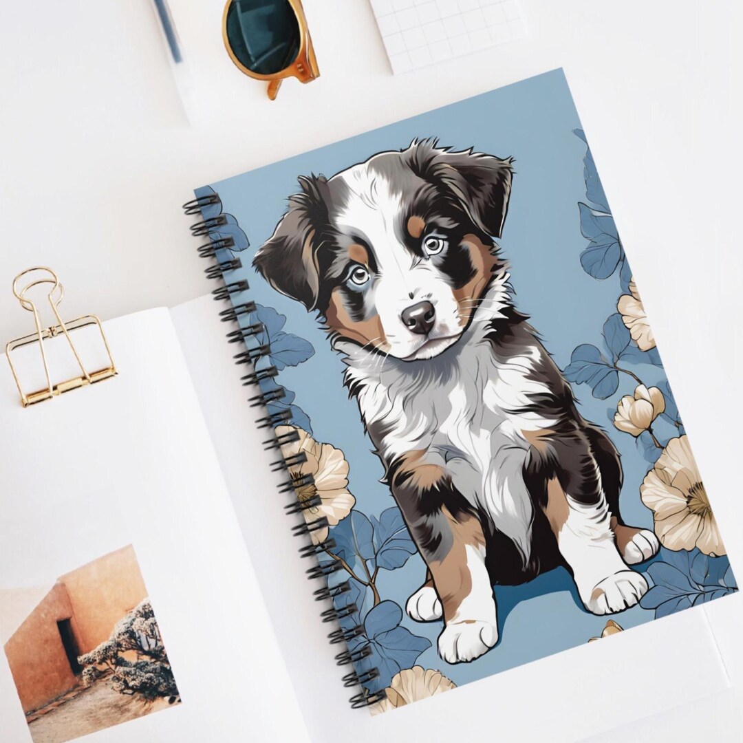 Australian Shepherd Chinoiserie Spiral Notebook - Aussie Mom Gift for ...