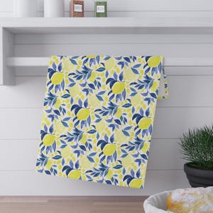 Lemon & Floral Cotton Tea Towels, Bright Kitchen Decor, Perfect for Hostess Gifts, Spring Entertaining, Beach House Vibe