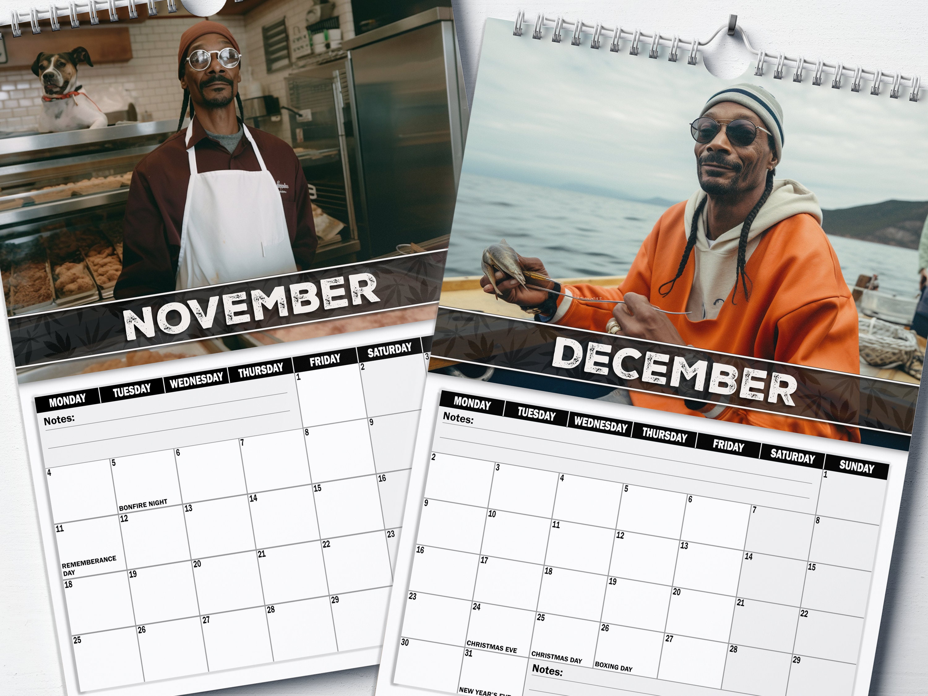 Snoop Dogg 2024 Calendar Funny Christmas Secret Santa Gift Stocking