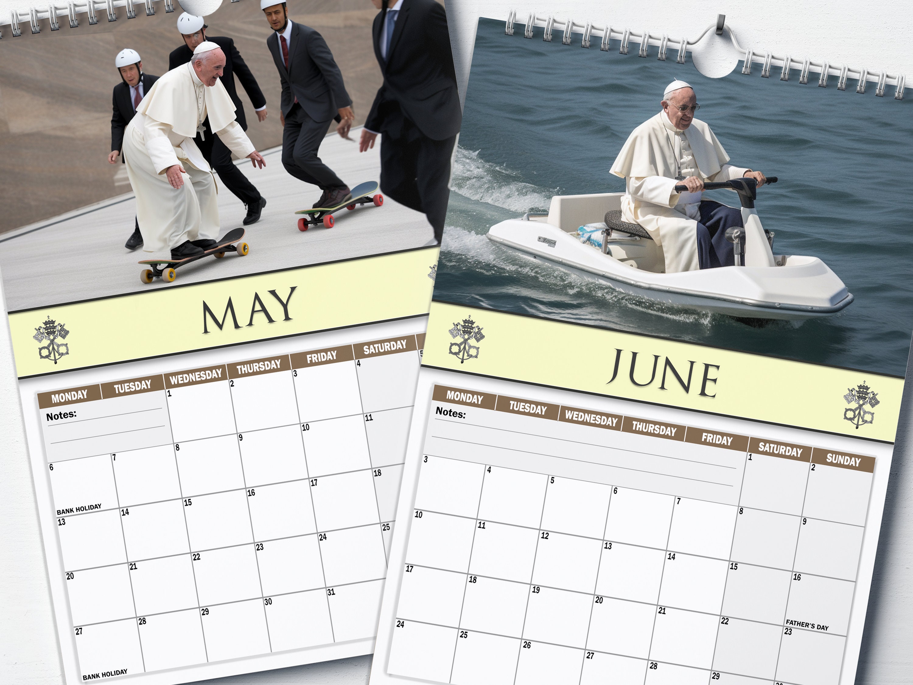 Pope Francis 2024 Calendar the Pope Funny Christmas Secret Santa Gift Quirky Stocking Filler