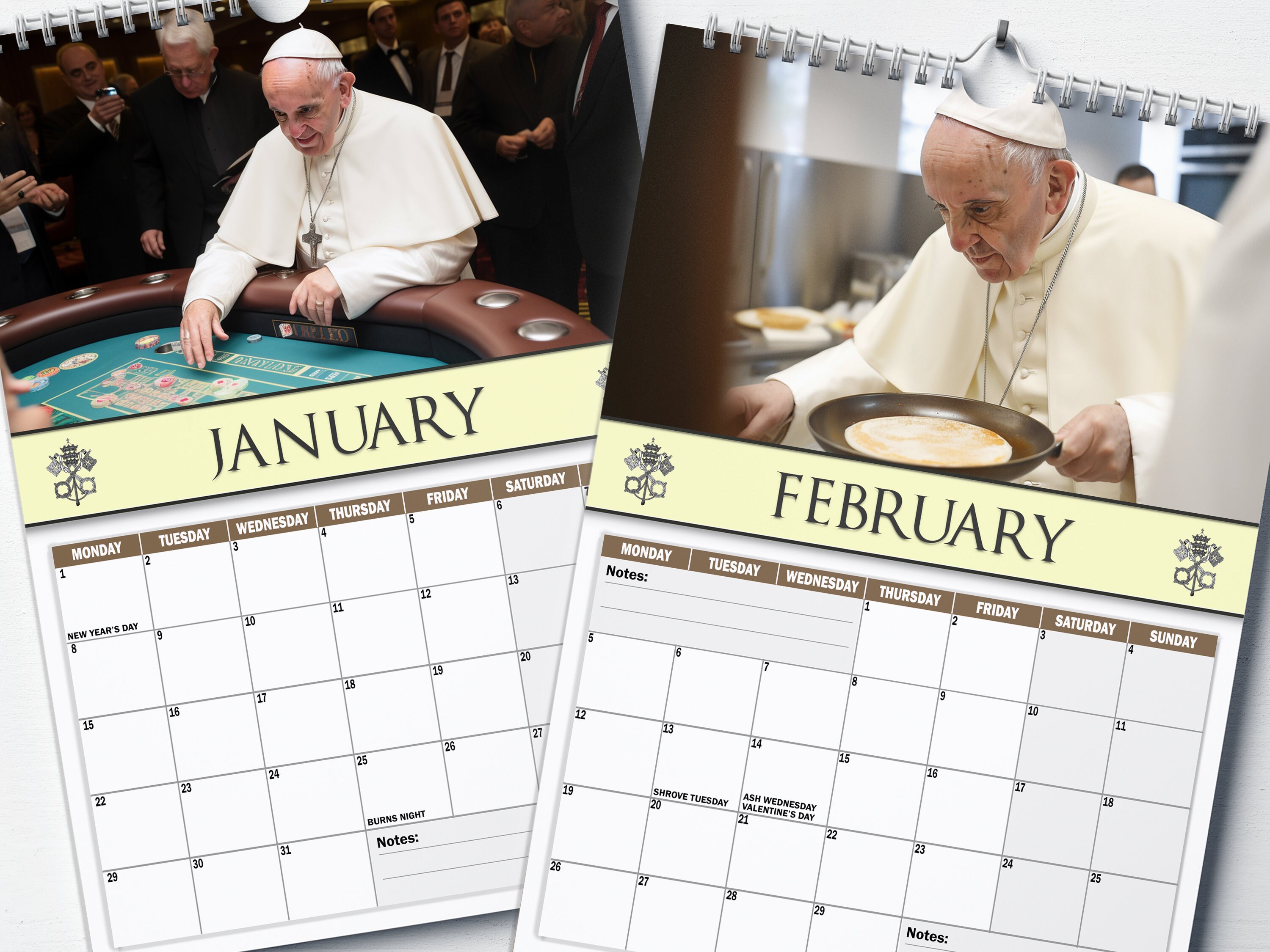 Pope Francis 2024 Calendar the Pope Funny Christmas Secret Santa Gift