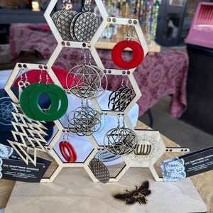 Wooden Sacred Geometry Earrings
