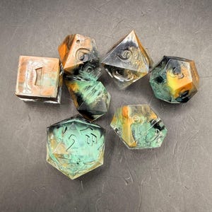 Glitter Mint Dice 7-piece Set