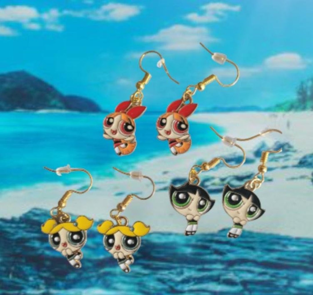 Powerpuff Girl Earrings Fun Earrings Cartoon Earrings Etsy