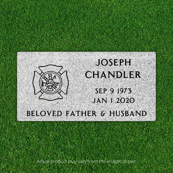 Grave Marker Headstone - 16in x 8in x 3in or 24in x 12in x 4in - personalized, engraved, tombstone, granite headstone