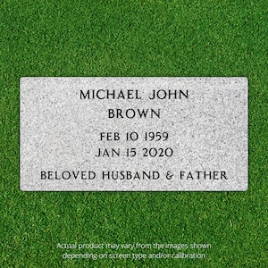Grave Marker Headstone - personalized, engraved, tombstone, granite headstone - 16x8x3 or 24x12x4