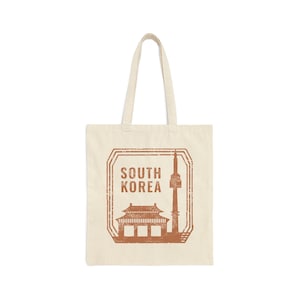 South Korea Vintage Stamp Cotton Tote Bag