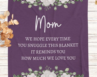 Premium Velveteen Plush Throw,Personalized Blanket for Mom,Mothers Day blanket,Gift for Mothers Day,Gift for Mom,Personalized Mom keepsake