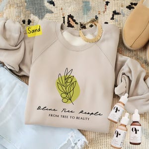 Waterless Beauty Crewneck,Olive Tree People Merch,Oliveda Apparel,Skincare,From Tree To Beauty,Cozy Sweatshirts,Christmas Gift,Team Apparel