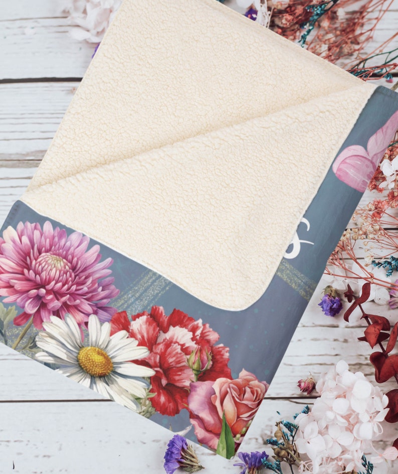 Blankets for Mom,mothers Day,premium Fleece Throw,garden Theme,birth