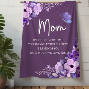 Premium Sherpa Fleece, personalisierte Decke für Mama, Muttertagsdecke, Geschenk zum Muttertag, Geschenk für Mama, personalisiertes Mom-Deckeandenken