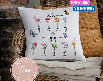 Mothers Day,Personalized Gifts for Family,Grandma Garden Pillow & Cover, Custom Throw Pillow Gift for Grandma, Home Decoration,Gift for Mom