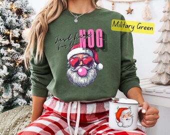 NOGクルーネック、面白いサンタ、クリスマススウェットシャツ、着心地の良いスウェットシャツ、クリスマスギフト、冬のファッション、ユニセックススタイル、面白いクリスマス。