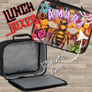 Lot personnalisé de sacs à lunch BEE Rad,Rentrée scolaire,Imperméable,Personnalisable,Unique pour chaque enfant,Thèmes amusants,Expédié rapide, Animaux, Insectes