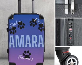 Small Personalized Suitcase, Dog Lover,Paw,Dog Names,Family Dogs,Luggage For Kids,For Kids,For Daughter,From Dad, From Mom,Birthday,Travel