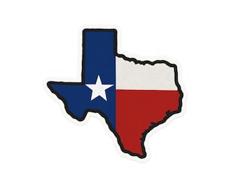 Adesivo com recorte especial do mapa da bandeira do Texas | Decalque da Estrela Solitária do Texas